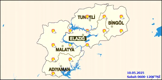 10 MAYIS MALATYA DA BEKLENEN HAVA DURUMU