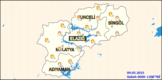 9 MAYIS MALATYA DA BEKLENEN HAVA DURUMU