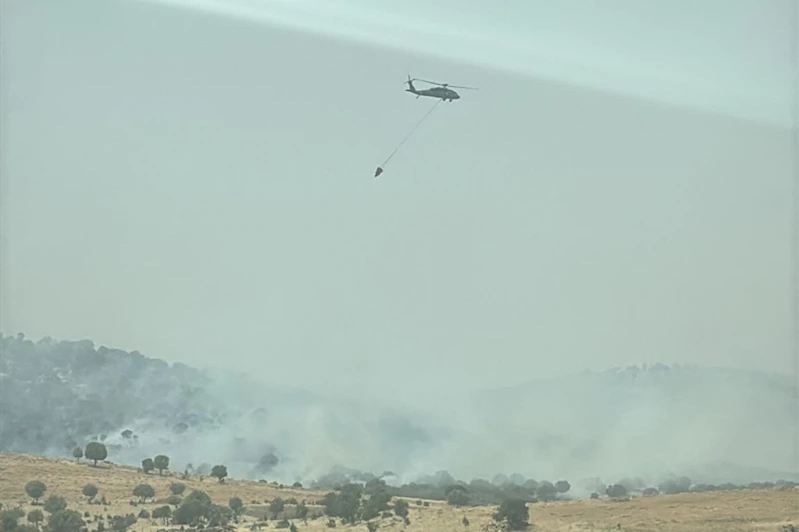 Mardin’de orman yangını: Helikopterlerle müdahale ediliyor 