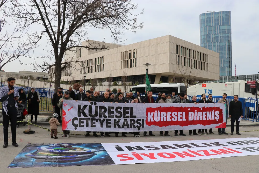 ABD Büyükelçiliği önünde Filistin’e destek: Mescid-i Aksa’nın kapatılması kabul edilemez