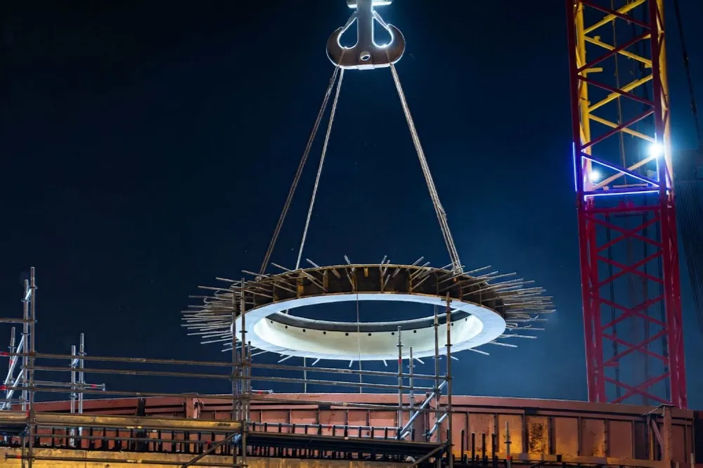 Akkuyu Nükleer Güç Santrali 4. güç ünitesinde baskı kirişi yerine yerleştirildi